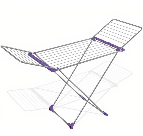 Tendedero Tender Ropa Pie Plegable Alas Aluminio Gimi Italia Color Violeta