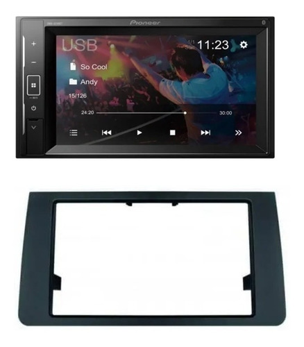 Multimídia Pioneer 2 Din Usb Bt Aux C/ Moldura Audi A3