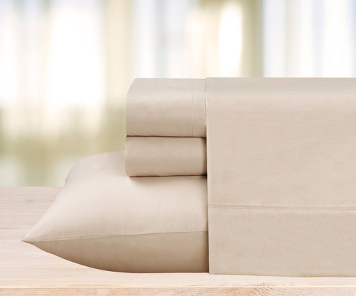 Imagen 7 de 9 de Juego De Sabanas Soft - Queen Size - Tacto Suave Color Crema