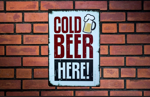 Placa O Poster Decorativo Metal Ms#42 29x20 Cms Cerveza Fria