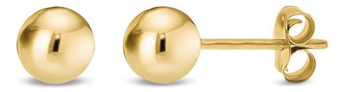 Aretes Rellenos De Oro 14 Quilates, Aretes De Oro Con Bola