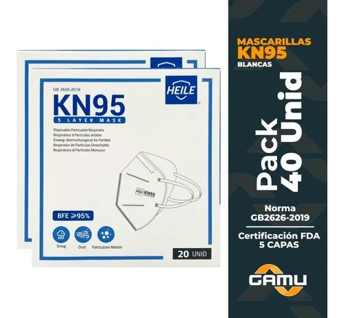 Pack 40unid- Mascarilla K95 - 5 Pliegues