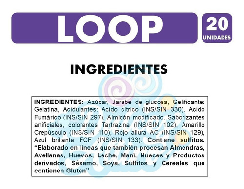 Gomitas Acidas Recubiertas De Azúcar Loop 500gr