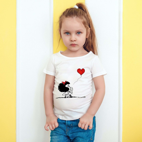Remera Mafalda Globo Modal Calidad Premium Unisex Y Niños
