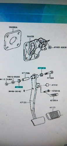 Buje Bocina Pedal Croche Frenos Toyota Camry 2.2 Original 