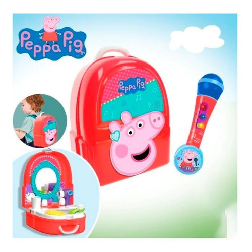 Peppa Pig Micrófono Y Camerino Portátil Con Accesorios