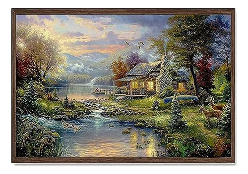 Pintura Al Óleo Del Paisaje De   Kinkade, Paisaje De M...