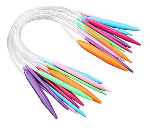 12pcs Circular Needles With Multicolor Plastic Tube Circular