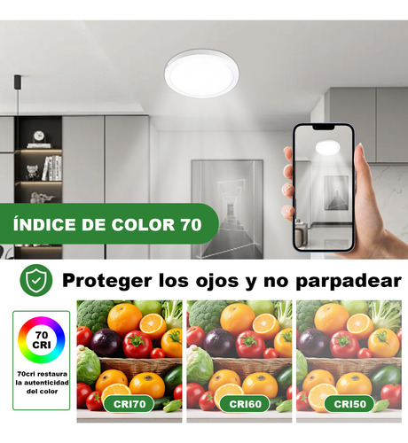 Lampara Led De Sobreponer 18w Plafón 10 Piezas Color Blanco