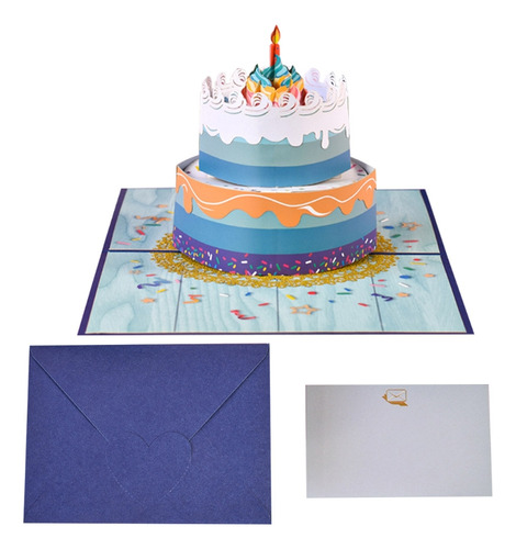 Tarjeta De Felicitación Plegable En 3d Cake Card Para Chris