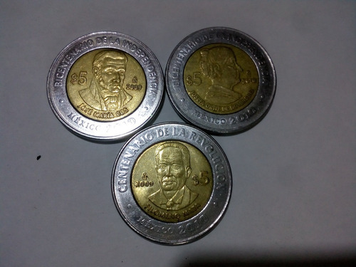 Coleccion $5, Revolucion - Independencia, Completa, 37 Pzas (Usado)