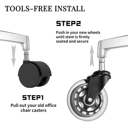 Ruedas Giratorias Para Silla De Oficina, Juego De 5, Ruedas