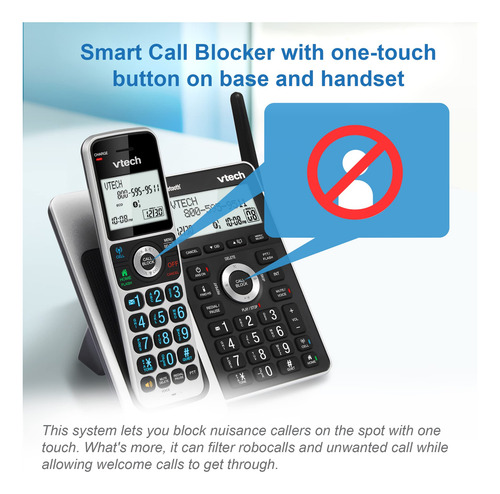 Teléfono Residencial Inalámbrico Vtech Vs306-2 Dect 6.0 Con