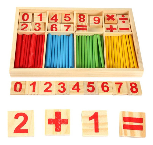 Palitos Contadores De Madera Juego De Matemática Educativo