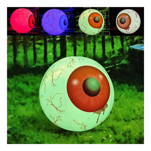 Halloween Hinchables Globo Ocular Decoraciones Led Rgb