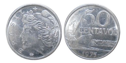 Nvs-moneda Brasil 50 Centavos 1975 - O3y#1 (Usado)