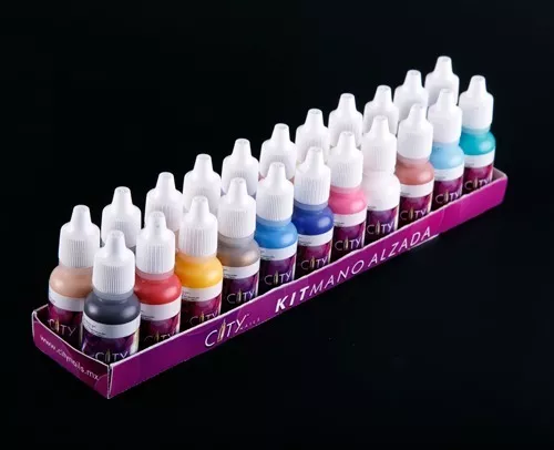 Kit 22 Pinturas Acrílicas Para Mano Alzada City Nails