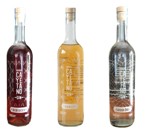 Gin Cayetano Combo X3u: London Dry + Roble + Hibiscus-oferta