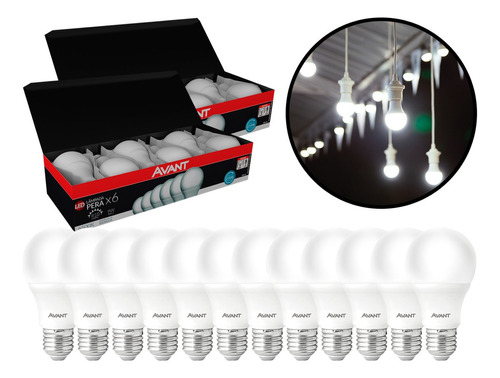 Kit 12 Lâmpada Led 9w Bulbo E27 Bivolt Casa Comércio 6500k Cor da luz Branco-frio 110V/220V (Bivolt)