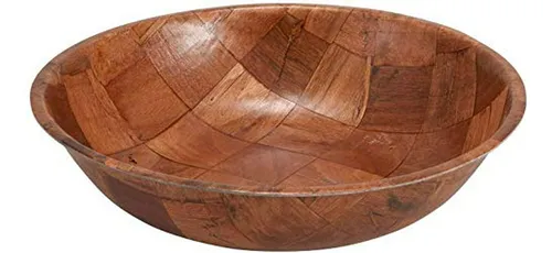 Set De 4 Ensaladeras De Madera Tejida Winco Wwb-10, 10 Pulga