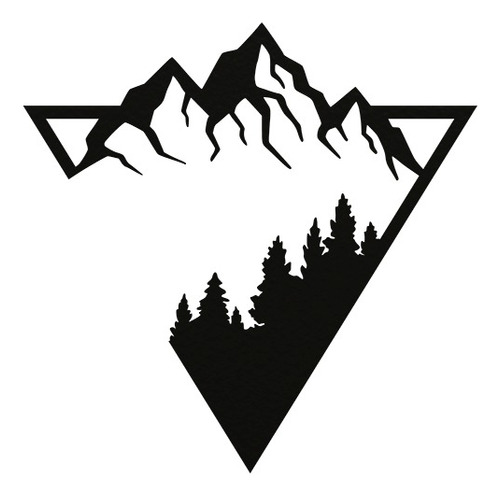 Cuadro Calado Madera Montaña Y Bosque Mdf | 80x80cm