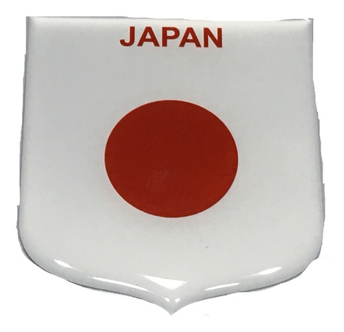 Adesivo Resinado Em Escudo Da Bandeira Do Japão