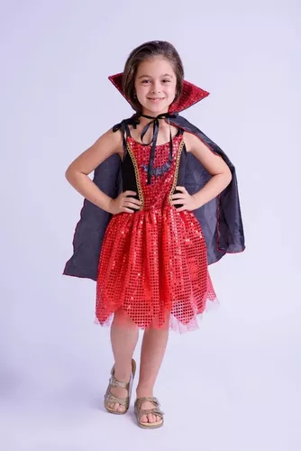 Fantasia Vampirinha Halloween Vestido Vampira Infantil