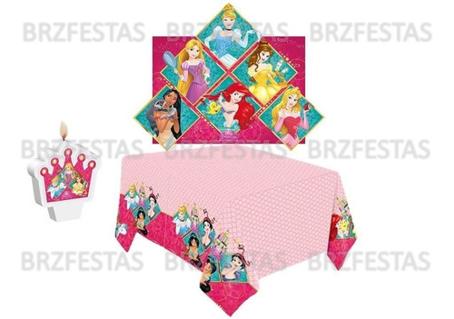 Kit Decoração Festa Princesas Disney * Painel Toalha Vela