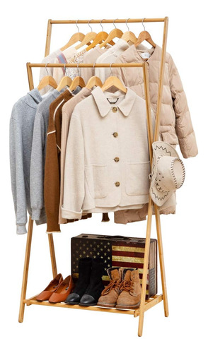 Abrigo De Bambu Para Ropa Colgante De Ropa Estante De Servi