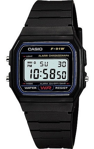 Reloj Casio Para Hombre F91w-1 Negro Clásico Digital 