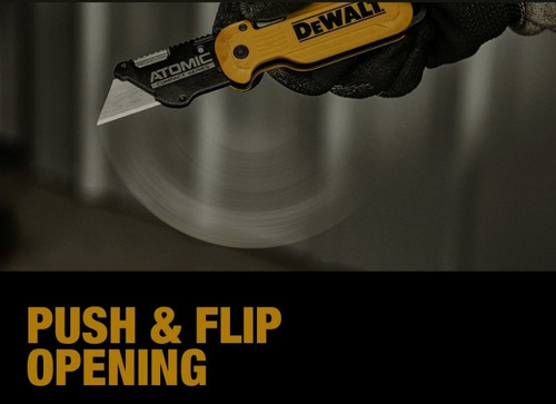 Navaja Dewalt Atomic Plegable Multiusos Push & Flip Amarillo
