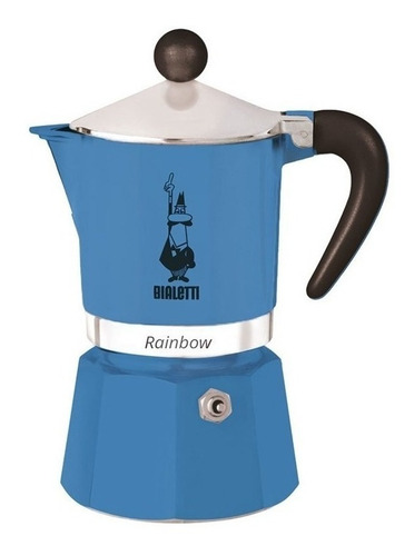 Cafetera Bialetti Rainbow 1 Cup manual azul italiana