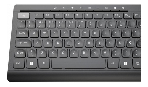 Teclado Soft Sem Fio Pcyes, Wireless, Abnt2 Preto - Ptosfwab Preto Português Brasil