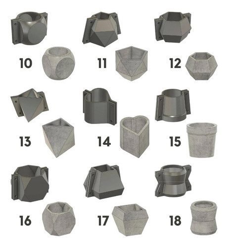 Imagen 3 de 7 de 5 Moldes Maceta Cemento Nº10 Modelos A Eleccion Mod36