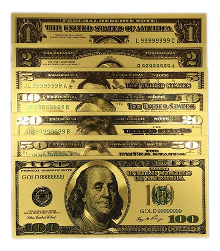 Papel-moeda Falso Banhado A Ouro Em Dólares Americanos Para