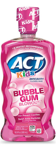 Act Kids Anti Cavity Fluoride Rinse Bubblegum Blowout 16.9