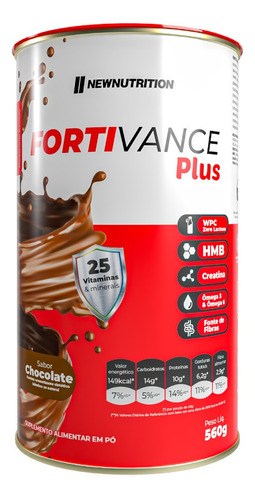 Suplemento Alimentar Fortivance Plus 560g Newnutrition Sabor Chocolate