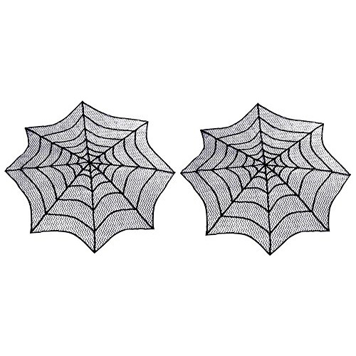 Aerwo 2pcs Halloween Mantel De Encaje Spiderweb Tela Y1jtp