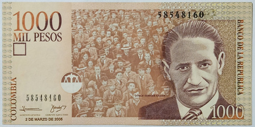 Billete 1000 Pesos 02/mar/2005 Colombia Au
