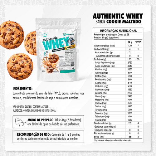 Kit Creatina 250g + Authentic Whey Cookie Maltado 900g -wise