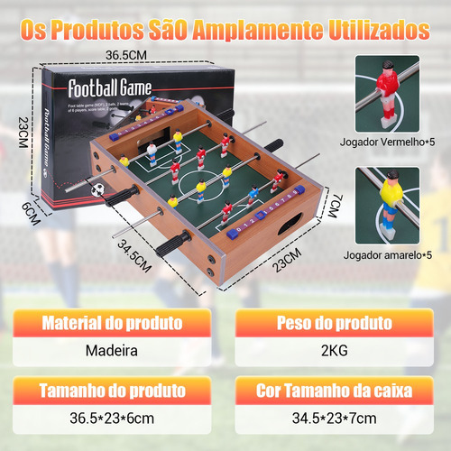 Mini Futebol De Mesa Totó Pebolim Craque Com Bolas Incluí