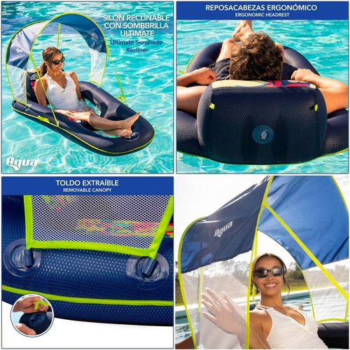 Aqua Flotador Inflable Para Alberca Con Techo Abatible Upf50