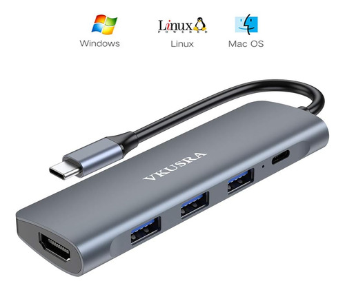 Adaptador Usb C Hdmi 3 Puertos Usb 3.0 Usb C