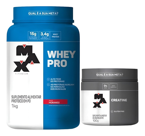 Suplemento Em Pó Max Titanium 1kg+creatine 100%monohidratada