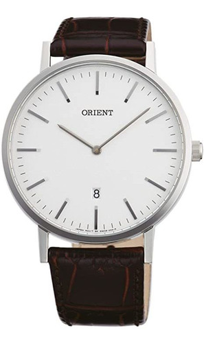 Orient Reloj Clásico De Cuarzo Plateado Esfera De Los