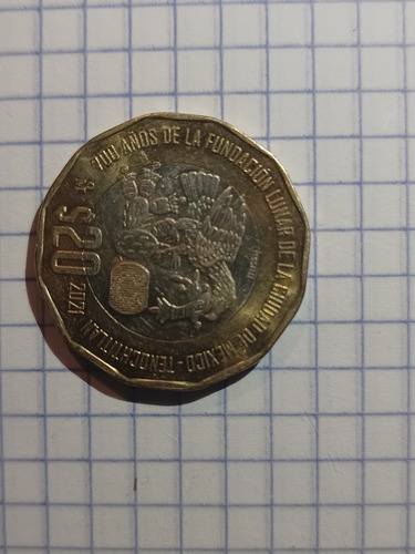 Moneda De $20 Pesos Con Doble Aguila 