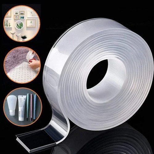 Cinta Adhesiva Mágica Doble Faz Reutilizable Nano Tape 1 M