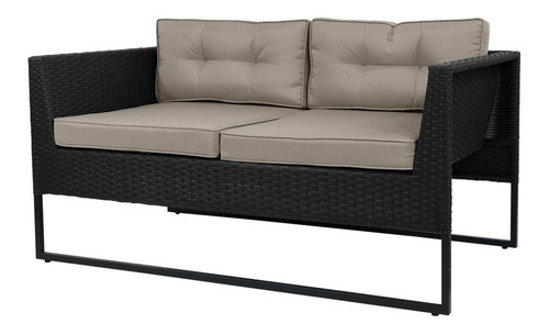 Imagen 4 de 11 de Juego De Jardin Sillas Sillones Mesa 4 Pzas Simil Ratan Gris