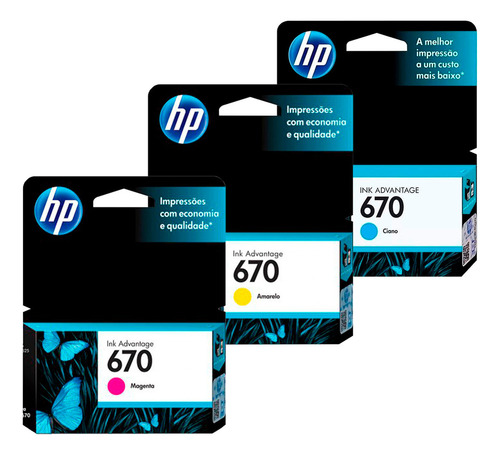 Kit Cartuchos De Tinta Hp 670 Colorido 4615 4625 5525