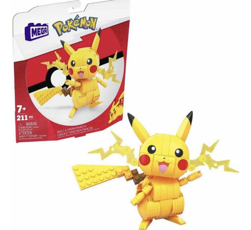 Pokemon Mega Construx Pikachu 211 Pzas Accesorio Eléctrico